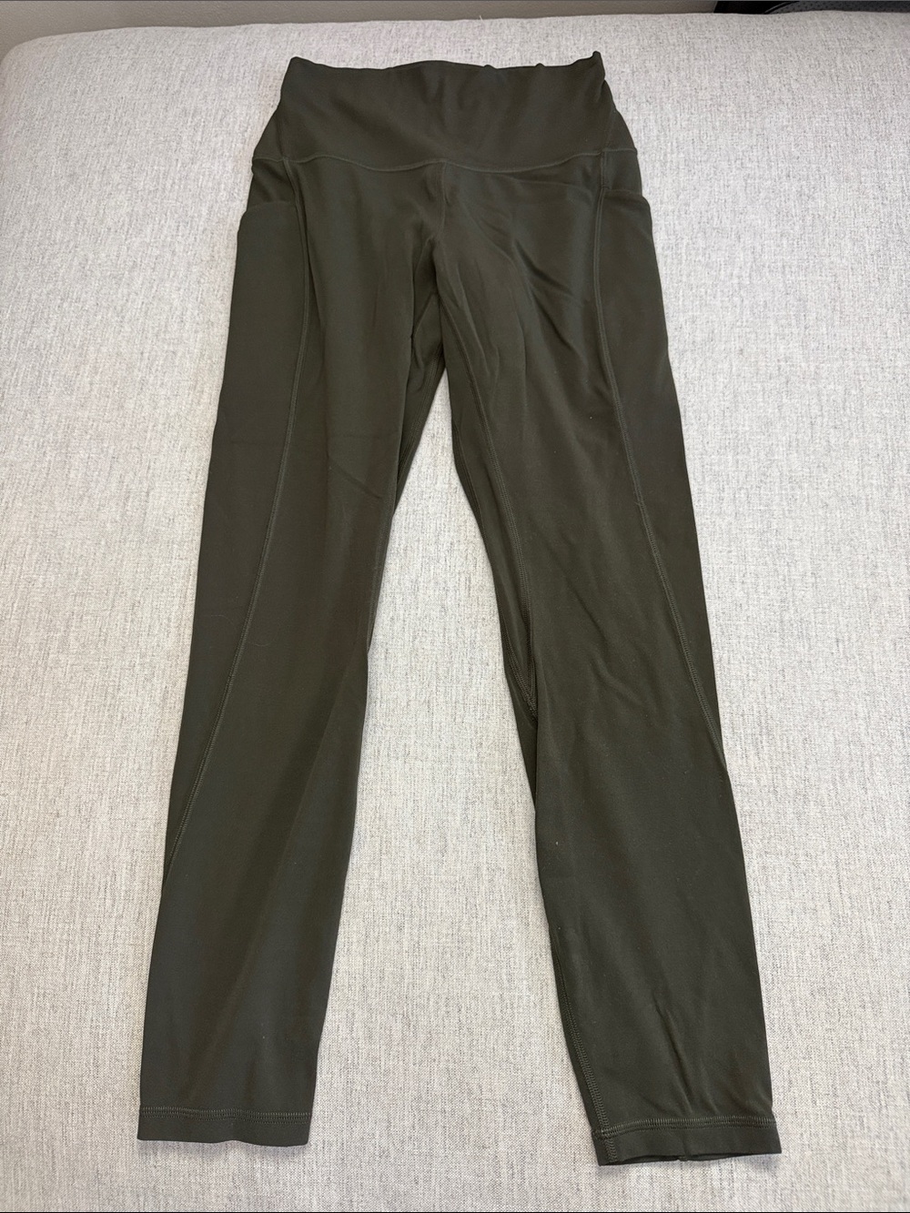 lululemon athletica Olive Green High-Waist Leggings with side pockets